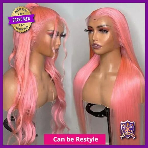 13x4 HD Lace Front Wig Human Hair 18 Inch Silky Straight 180% Density main image 4